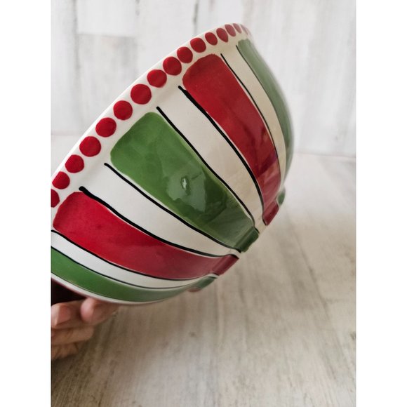 M bagwell serving bowl simply Xmas red green large salad party rare - Picture 4 of 7
